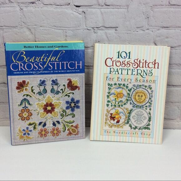 Vintage Cross Stitch Books Set of 2 Hardback Better Homes & Gardens Needlecraft - Picture 1 of 11